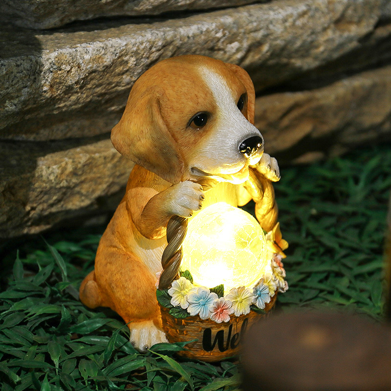 Garden Dog Figurines Outdoor Decorations Solar Dog Lights Buy