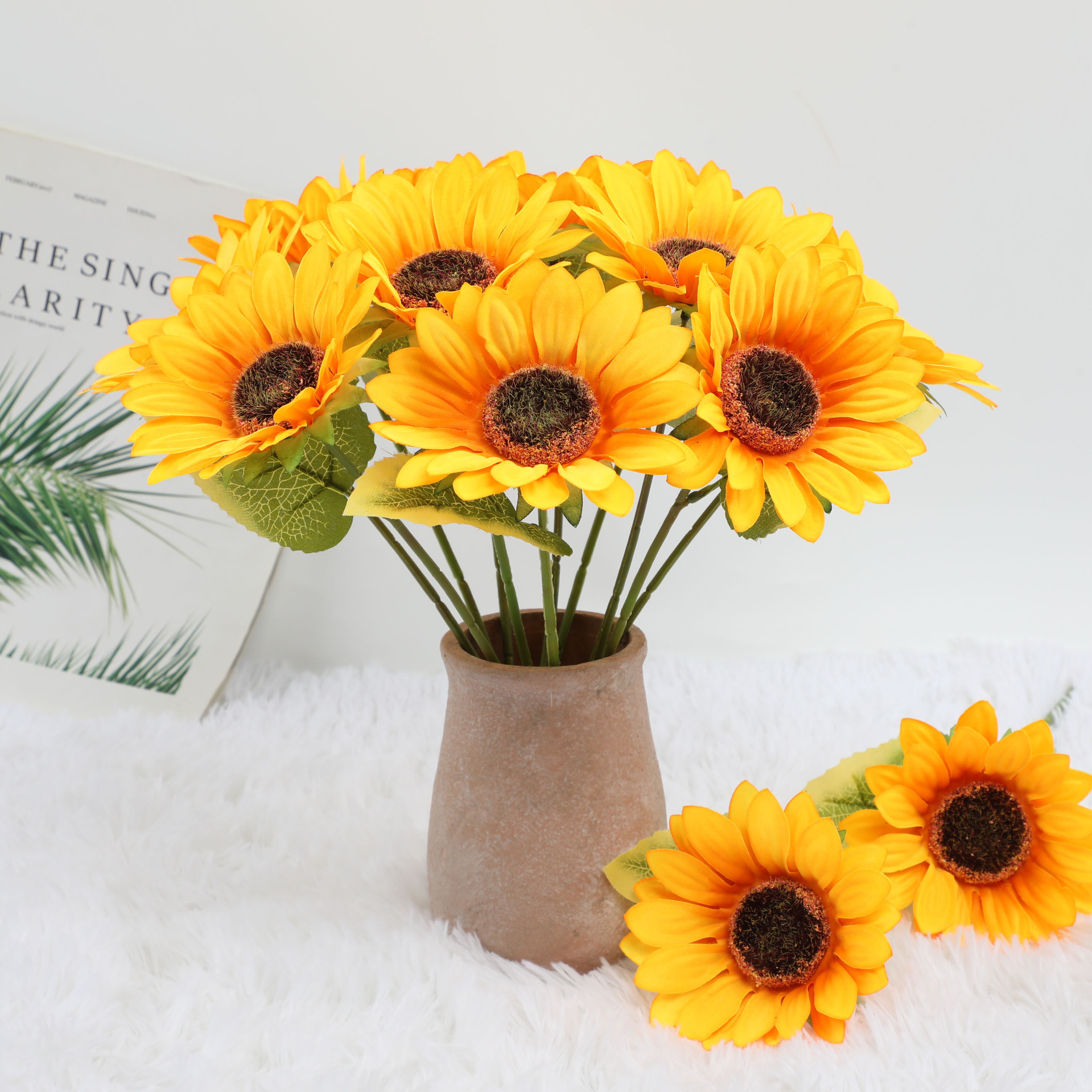 Artificial Sunflower Flowers Long Stem Fake Sunflowers Decoration Buy Wholesale Home Decor