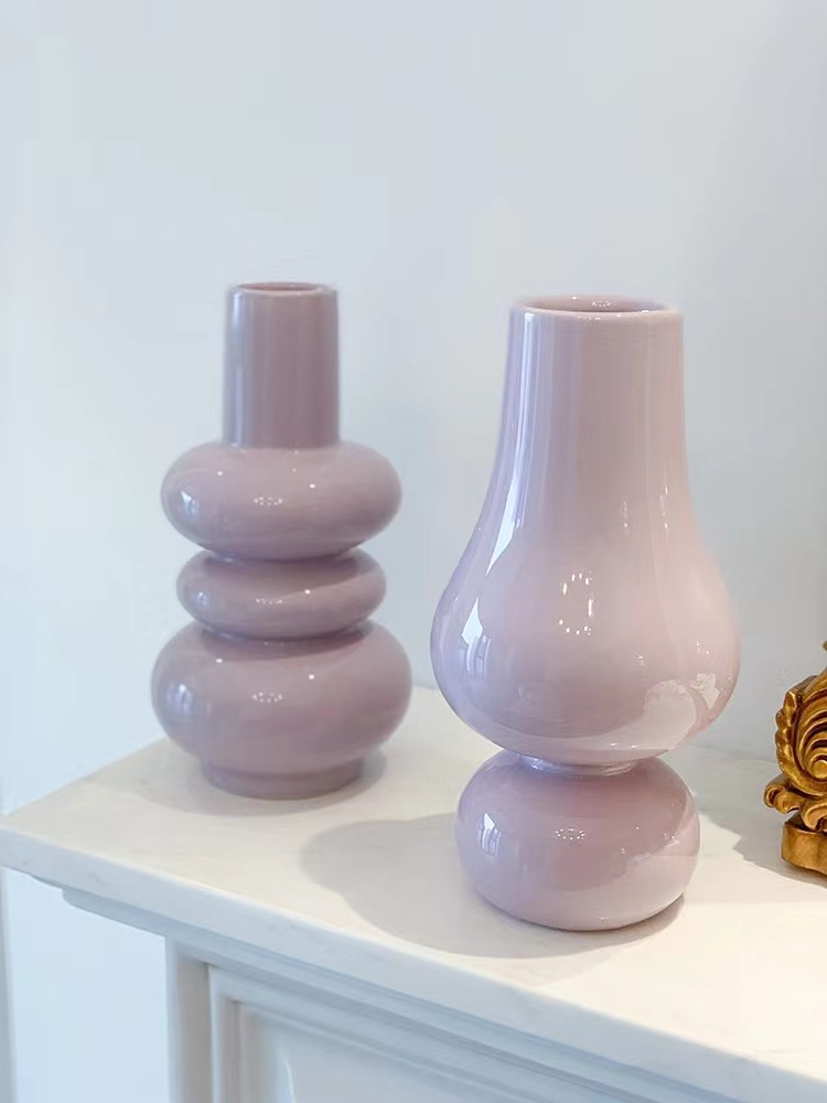 French Milk Purple Ceramic Vase Buy wholesale home decor, wholesale